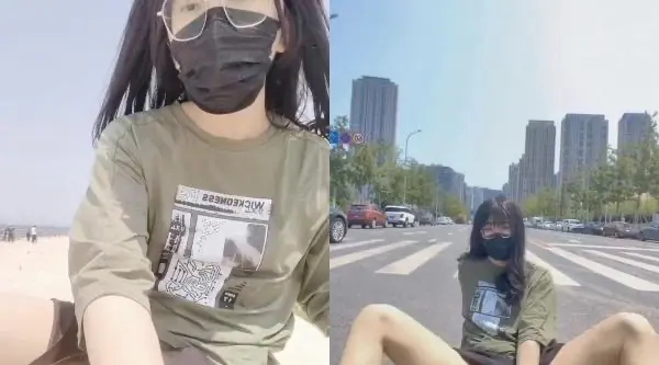 人前露出cd筱黎能看出来在这么多人面前紫薇的我很紧张吧，白天太热了，还是树荫下凉快～