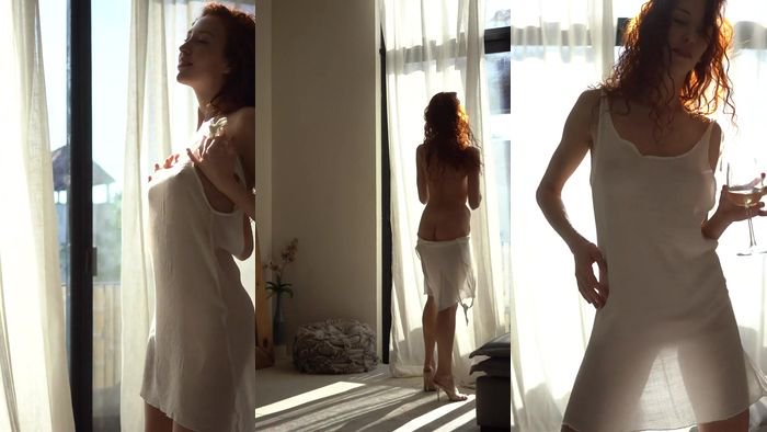 Gingery Ksu Strips And Teases Naked