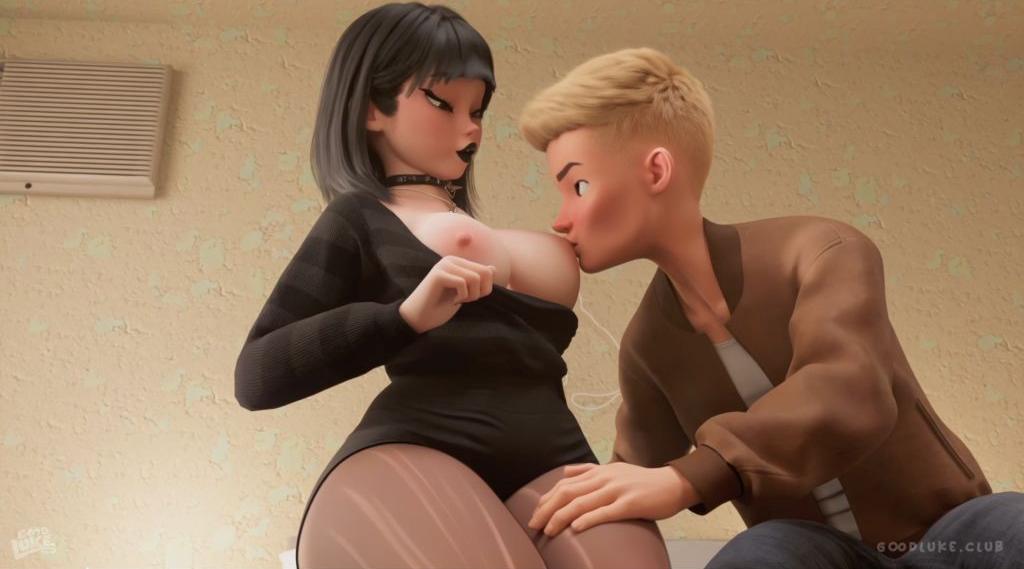 [GoodLuke] Helena Boob Sucking + Terrace Blowjob + TitJob – Animation