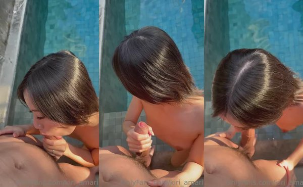 Kiri Amari Sucks Dick In The Pool